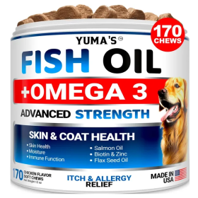 Omega 3 Fish Oil For Dogs 170 Chews Skin And Coat Supplement Omega 3 For Dogs Dry (Option: 1Bottle)